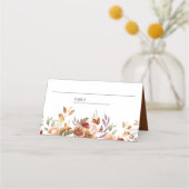 Carte De Placement Rustique Bourgogne Terracotta Mariage Floral (Devant)