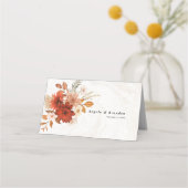 Carte De Placement Rustique Burnt Orange Terracotta Élégant Mariage (Dos)