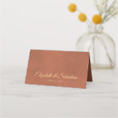 Carte De Placement Rustique Feuilles en terre cuite Élégant mariage é (Dos)