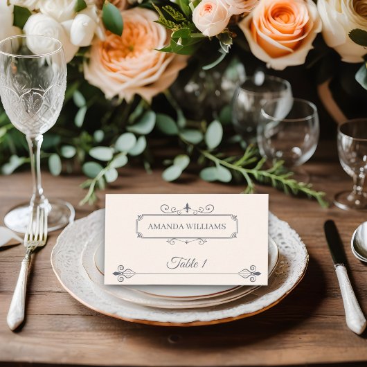 Carte De Placement Rustique Filigree, Mariage