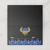 Carte De Placement Rustique Floral Antlers Mariage Place Card (Extérieur déplié)