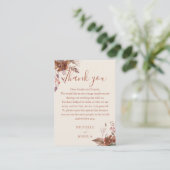 Carte De Placement Rustique Floral Mariage de automne d'automne Merci (Debout devant)