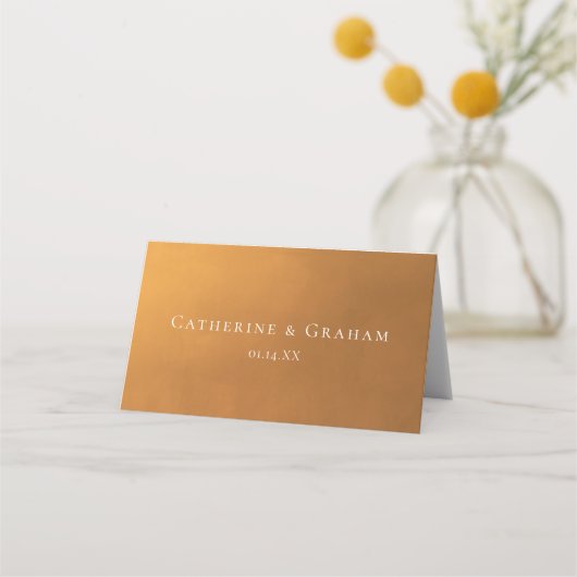 Carte De Placement Rustique Gold Script Earth Tone Simple Mariage de (Dos)
