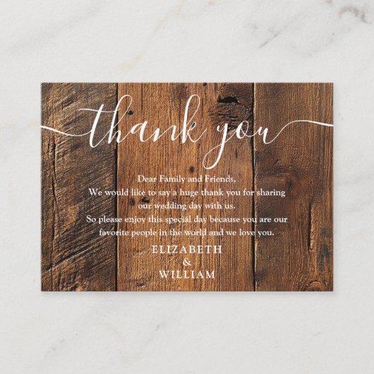 Carte De Placement Rustique Grange Boho Boho Mariage Merci (Devant)