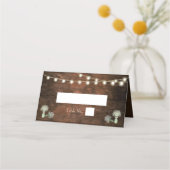 Carte De Placement Rustique Grange bois Mason Jar String Mariage (Devant)