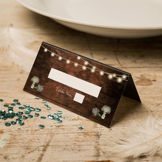 Carte De Placement Rustique Grange bois Mason Jar String Mariage