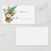 Carte De Placement Rustique hiver Botanique Blanc Floral Mariage plat (Devant / Derrière)