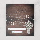 Carte De Placement Rustique Mason Jar String Mariage (Extérieur déplié)