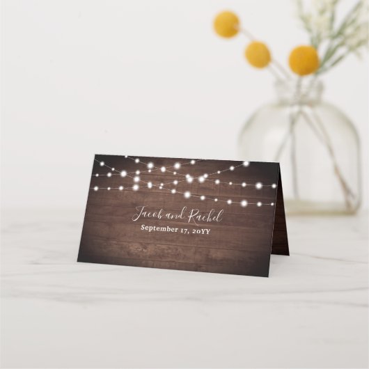 Carte De Placement Rustique Mason Jar String Mariage (Dos)