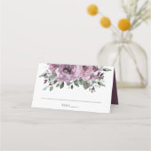 Carte De Placement Rustique Mauve Plum Lilac Purple FlorMariage (Devant)