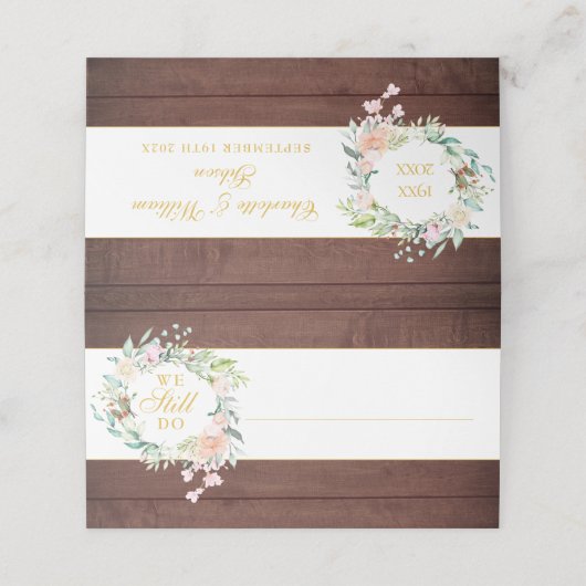 Carte De Placement Rustique Nous Faisons Toujours Floral Anniversaire (Extérieur déplié)