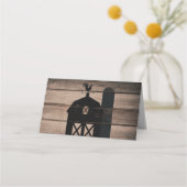 Carte De Placement Rustique Patiné bois noir Mariage de grange (Dos)
