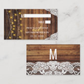 Carte De Placement Rustique Pays Chaîne Lumières Mariage dentelle en  (Devant / Derrière)