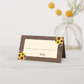 Carte De Placement Rustique Pays Tournesols Bourgogne Mariage Rose (Dos)