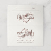 Carte De Placement Rustique Pine rouille Woods Mountain Sketch Mariag (Extérieur déplié)