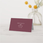 Carte De Placement Rustique String Lights Burgundy Mariage Place Card (Dos)