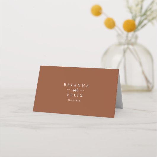 Carte De Placement Rustique String Lights Terracotta Mariage Place Ca (Dos)