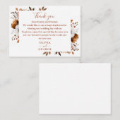 Carte De Placement Rustique Terracotta Automne Floral Mariage Merci (Devant / Derrière)
