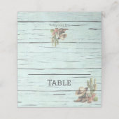 Carte De Placement Rustique Turquoise Pays Mariage occidental (Extérieur déplié)