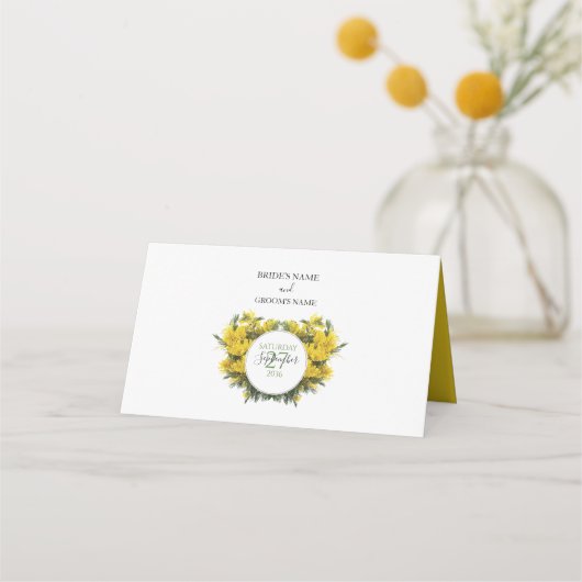 Carte De Placement Rustique Wattle Acacia Mariage Carte Place (Dos)