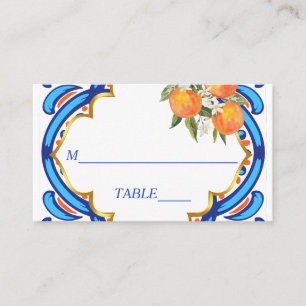 Carte De Placement Sa principale Squeeze orange bleu nuptiale