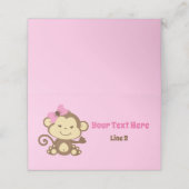 Carte De Placement Sac à singe rose Topp ou carte de place (Extérieur déplié)