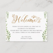 Carte De Placement Sac Cadeau de Bienvenue de Mariage avec Feuillage  (Devant)