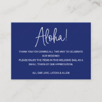 Sac cadeau de bienvenue Mariage Aloha Hawaii