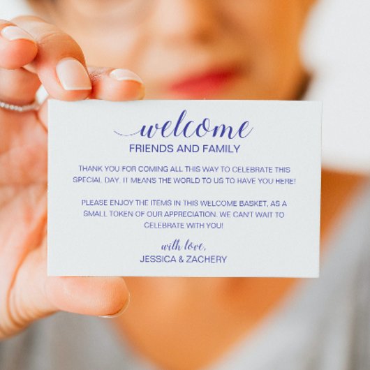 Carte De Placement Sac cadeau de bienvenue Mariage bleu moderne