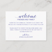 Carte De Placement Sac cadeau de bienvenue Mariage bleu moderne (Devant)