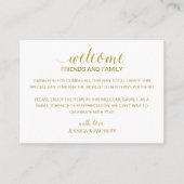 Carte De Placement Sac cadeau de bienvenue Mariage d'or moderne (Devant)