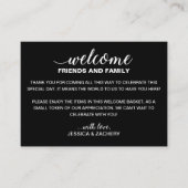 Carte De Placement Sac cadeau de bienvenue pour Mariage en noir blanc (Devant)