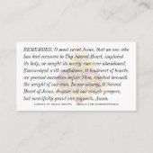 Carte De Placement Sacré-Coeur de Jésus (Dos)