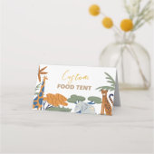 Carte De Placement Safari Animaux Étiquettes alimentaires (Dos)