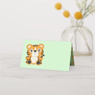 Carte De Placement Safari Baby shower tigre