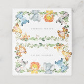 Carte De Placement Safari Jungle Animals Buffet Food Labels (Extérieur déplié)