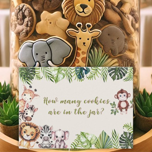 Carte De Placement Safari Jungle Baby shower Cookie Jar Devant Jeu