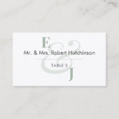 Carte De Placement Sage Ampersand Mariage | Sièges à table plate (Devant)
