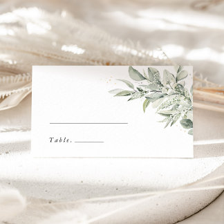 Carte De Placement Sage Green Botanical Elegant Wedding Place Cards