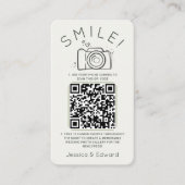 Carte De Placement Sage Green Cream Photos mémorables Qr Code mariage (Devant)