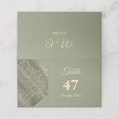 Carte De Placement Sage Green et Gold Elegant Mariage de luxe (Extérieur déplié)