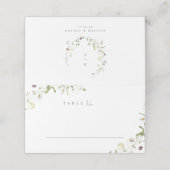 Carte De Placement Sage Green Fleur sauvage Russe Boho Mariage Monogr (Extérieur déplié)