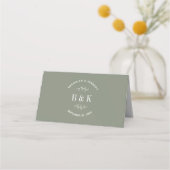 Carte De Placement Sage Green Floral Botanogram Nom du couple (Dos)