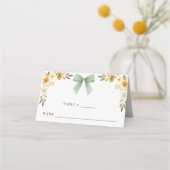 Carte De Placement Sage Green Floral Bow Tent Card Place Setting (Devant)