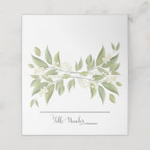 Carte De Placement Sage Green Foliage Mariage Élégant Numéro de table (Extérieur déplié)