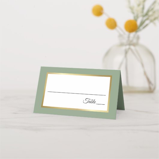 Carte De Placement Sage Green Gold Palm Tree Mariage moderne (Dos)