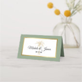 Carte De Placement Sage Green Gold Palm Tree Mariage moderne (Devant)