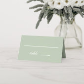 Carte De Placement Sage Green Mariage Calligraphie simple Script blan