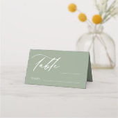 Carte De Placement Sage Green Monogram Crest Mariage Numéro de tablea (Devant)