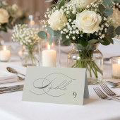Carte De Placement Sage Green Olive Branch Monogram Wedding Table 